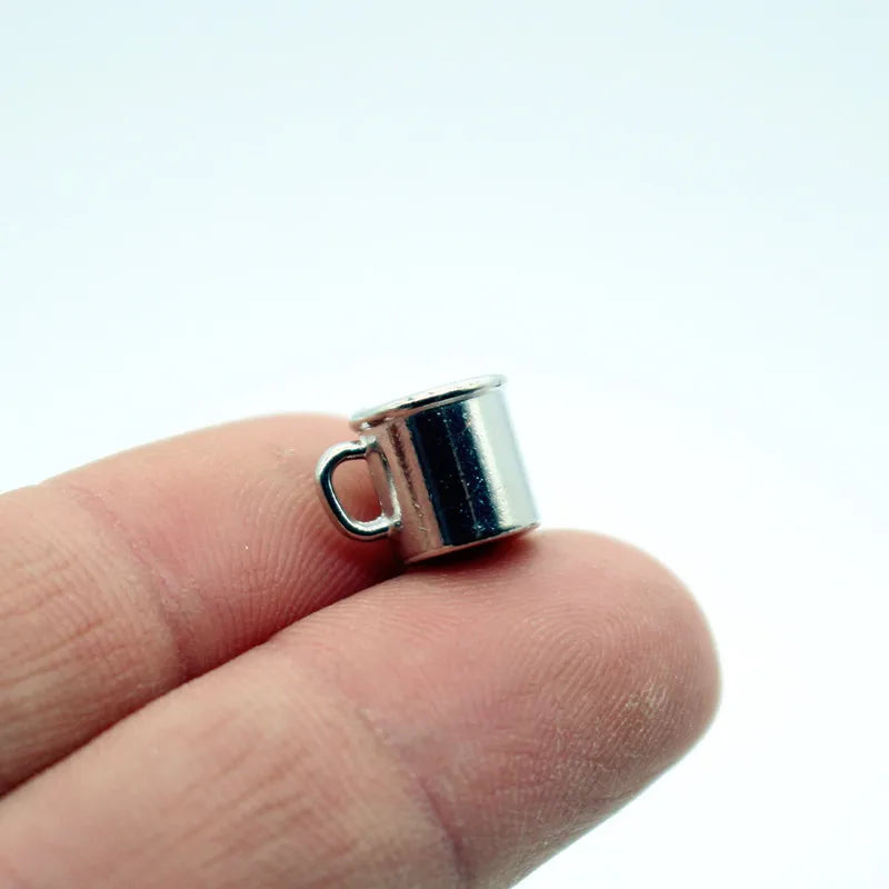 Miniature Alloy Coffee Cups – Set of 3 | 1:12 Scale Dollhouse Metal Mugs   