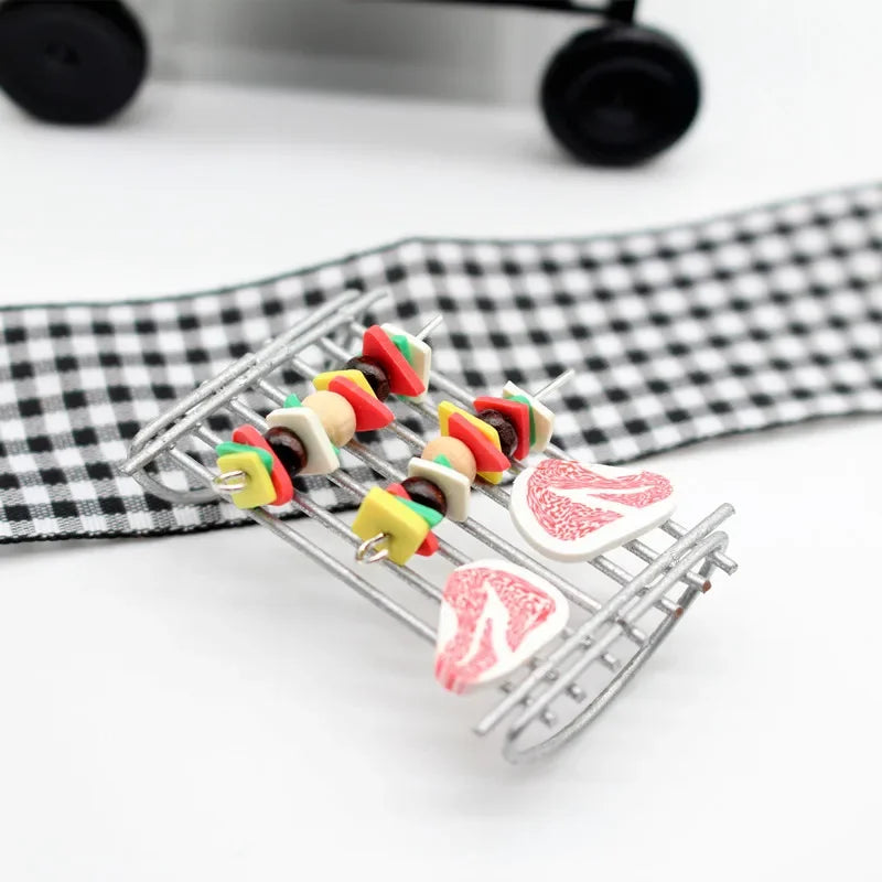 Miniature BBQ Grill Set 1:12 Scale Dollhouse Decor   