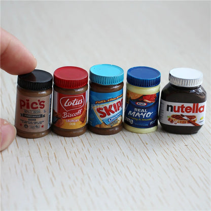Miniature Branded Spread Bottle Set (5PCS) – 1/6 & 1/12 Scale   
