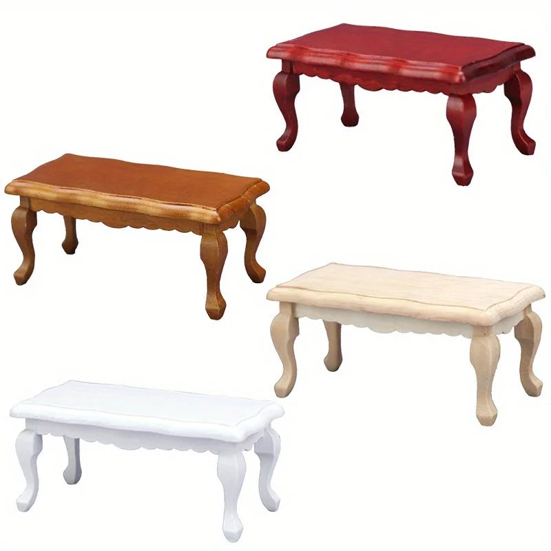 Miniature Coffee Table – 1:12 Scale Wooden Dollhouse Table   