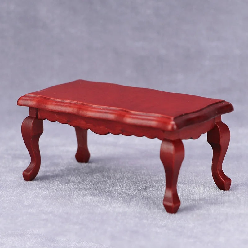 Miniature Coffee Table – 1:12 Scale Wooden Dollhouse Table   