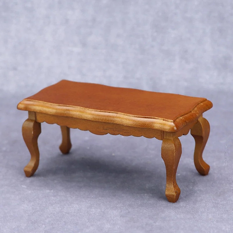 Miniature Coffee Table – 1:12 Scale Wooden Dollhouse Table   