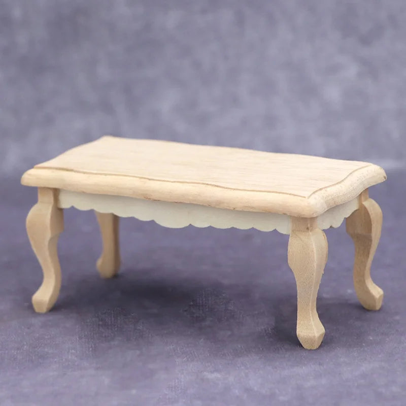 Miniature Coffee Table – 1:12 Scale Wooden Dollhouse Table   