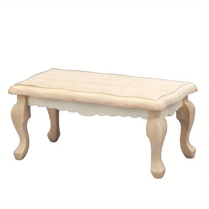 Miniature Coffee Table – 1:12 Scale Wooden Dollhouse Table   