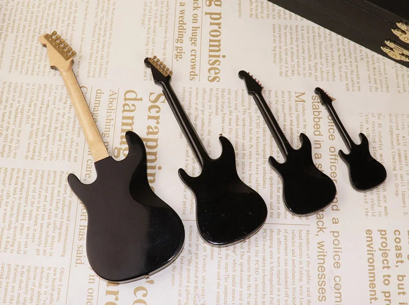 Miniature Electric Guitar Model with Stand and Case   