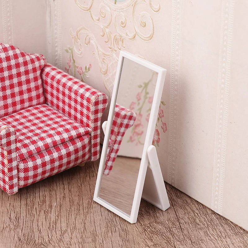 Miniature Full-Length Mirror for 1:12 Dollhouse   
