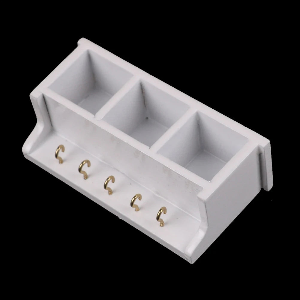 Miniature White Wall Rack with Hooks   