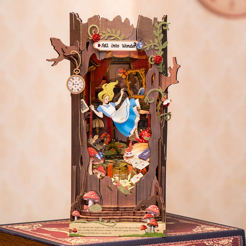 Rolife Alice in Fall into Wonder: Alice in Wonderland Inspired Book Nook Kit  