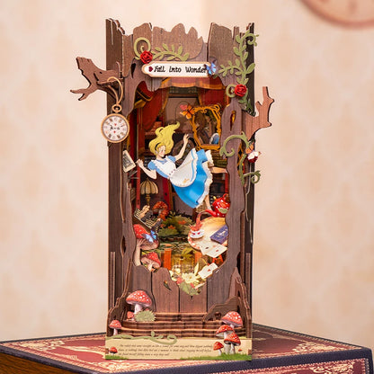 Rolife Alice in Fall into Wonder: Alice in Wonderland Inspired Book Nook Kit  