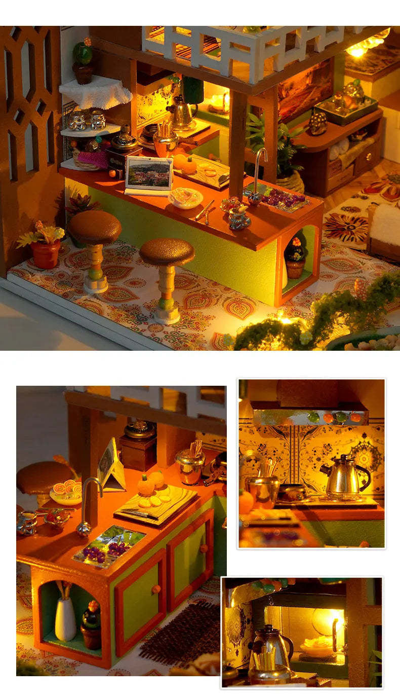 Wooden Bohemian Loft Miniature LED 3d wooden puzzle – view 27