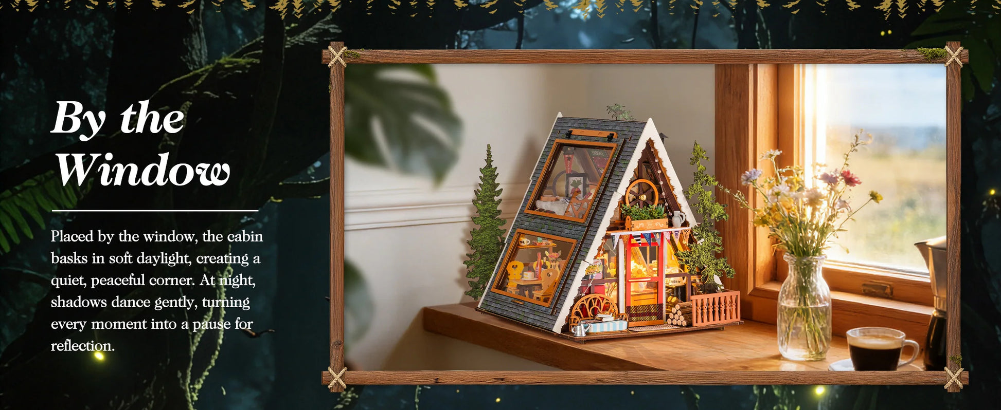 A-frame Cabin 3d wooden puzzle – finished result