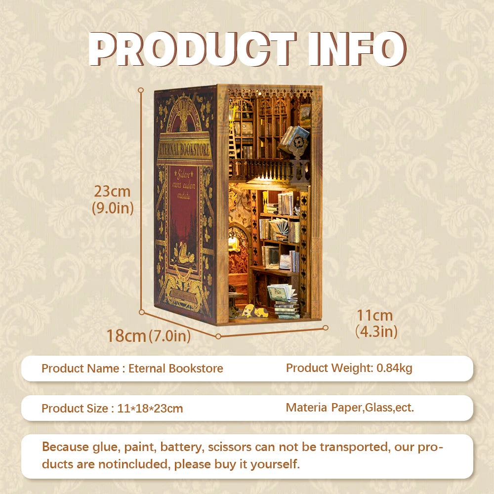 Eternal Bookstore DIY Book Nook Kit - Finished Display