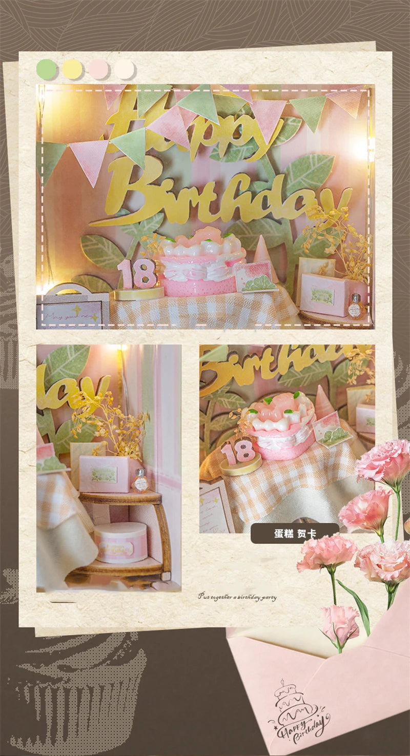 Wooden Sewing Shop Photo Frame Miniature with 3d wooden puzzle – close-up details