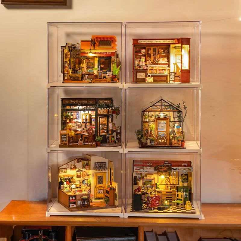 Honey Dessert Talk Miniature Wooden House 3d wooden puzzle – display setup