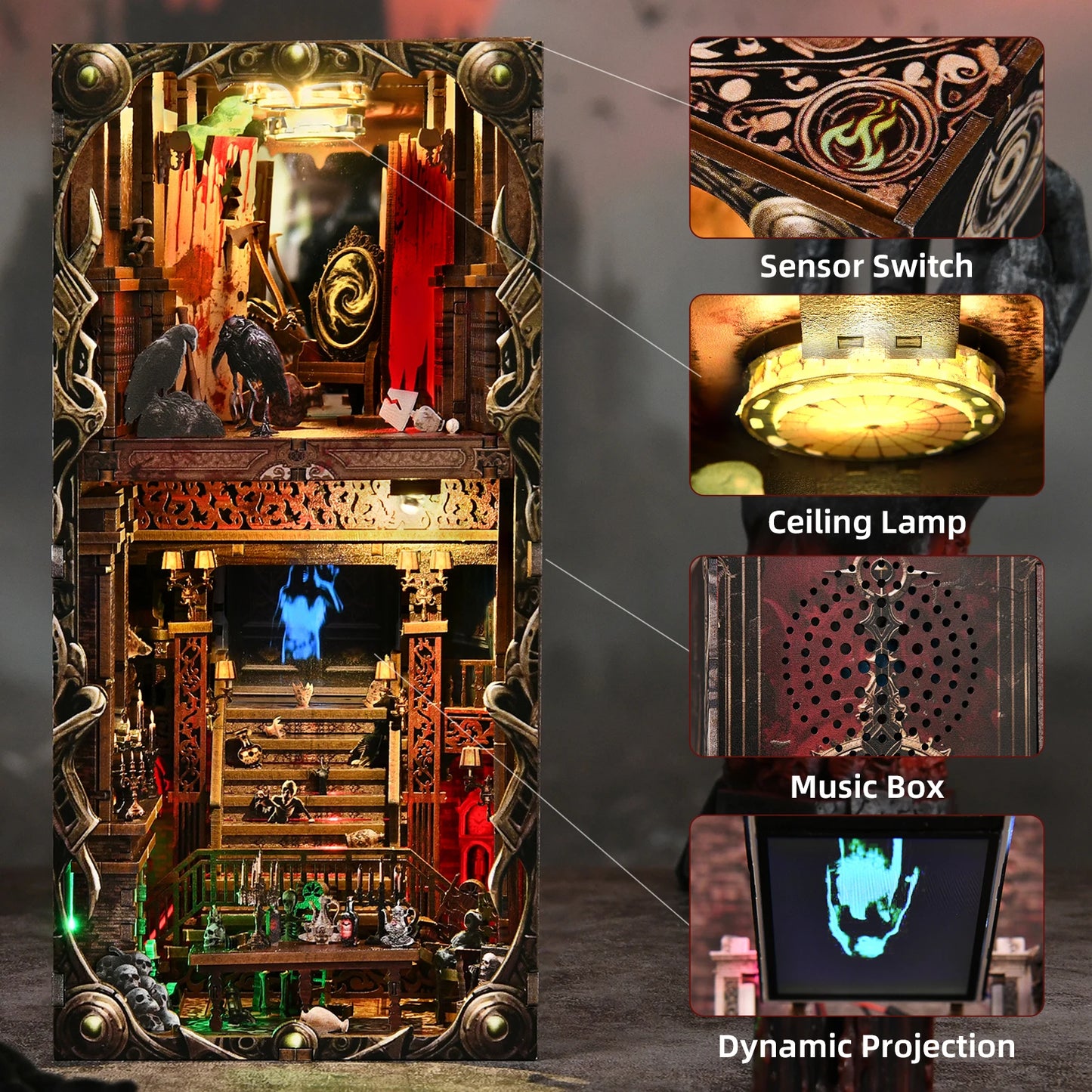 Haunted Hotel DIY Book Nook Kit - Assembly Components