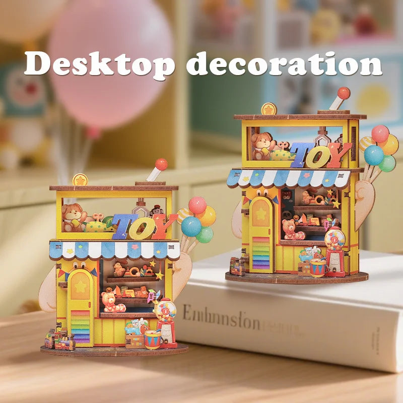 Toy Store Corner DIY Miniature House Kit - LED Lighting Feature