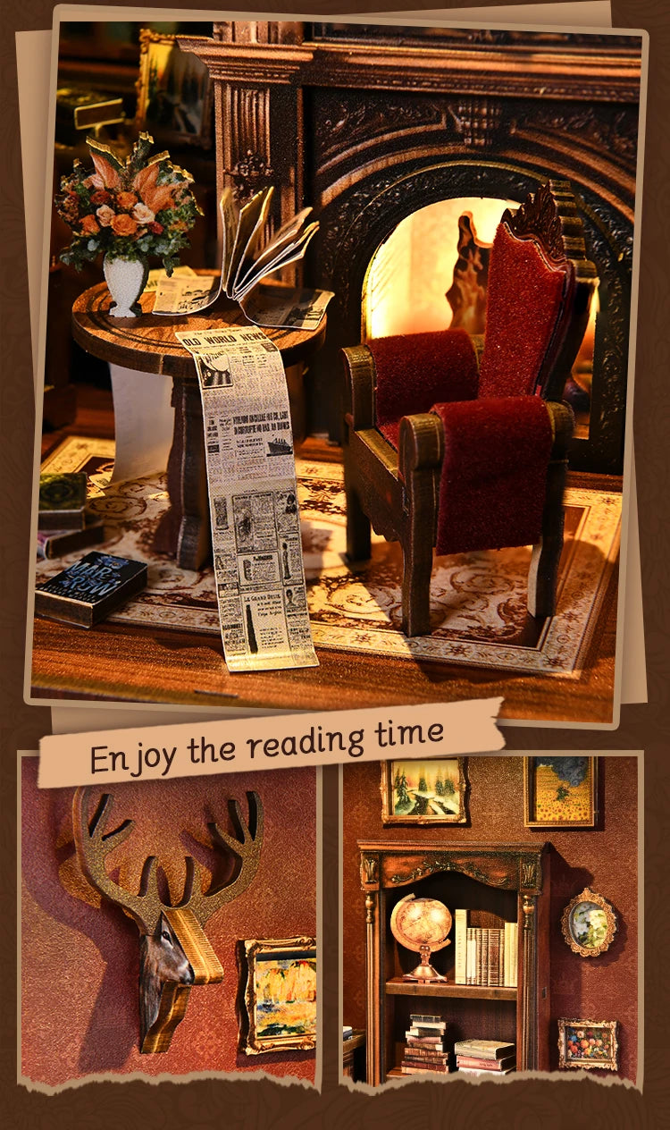 Twilight Library DIY Book Nook Kit - Packaging Contents