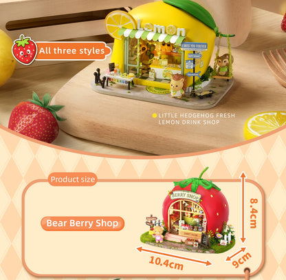 Wooden Miniature Furniture miniature house kit – display setup