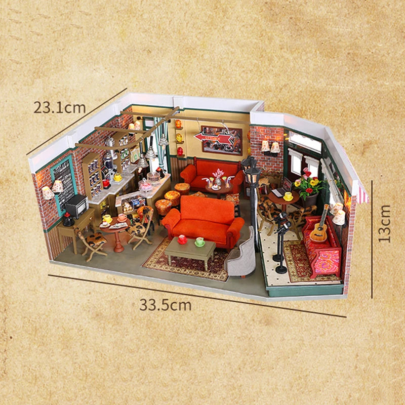 Central Perk Cafe DIY Miniature House Kit - Assembly Components