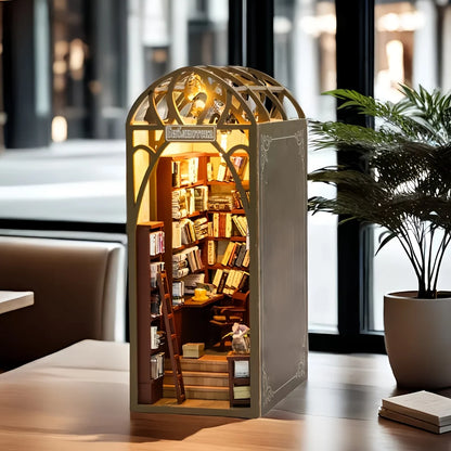 Mini Booknook in the Library 3d wooden puzzle – finished result