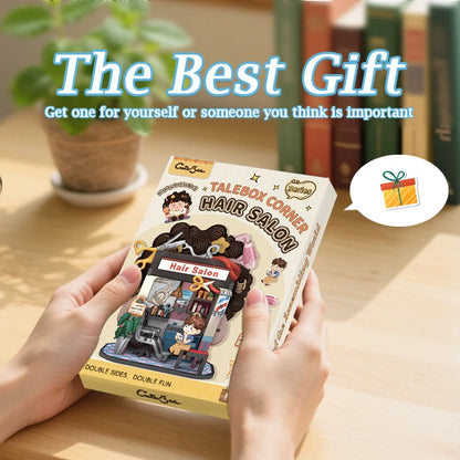 Hair Salon Corner DIY Miniature House Kit - Finished Display