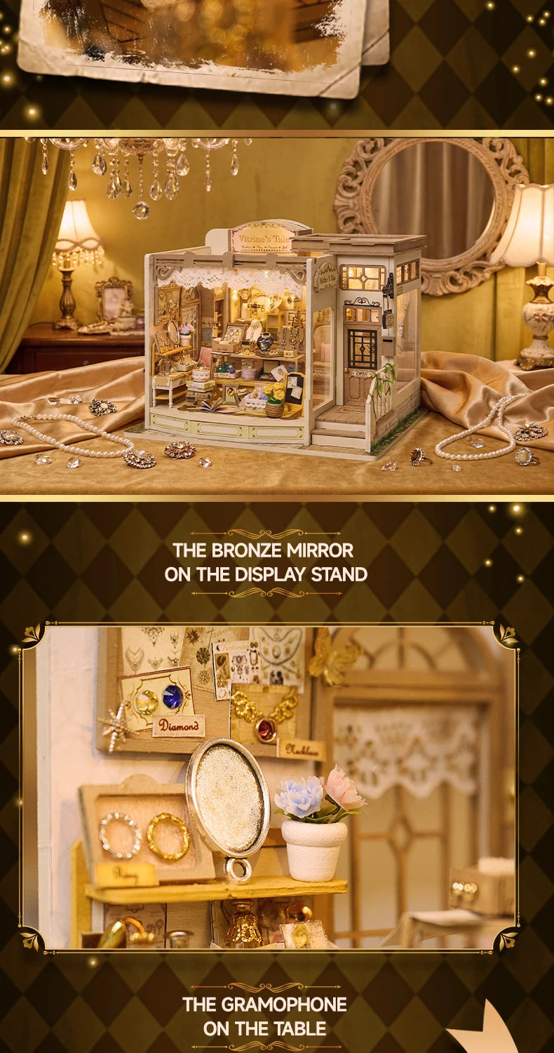 Jewelry Store DIY Miniature House Kit - Close-up Details