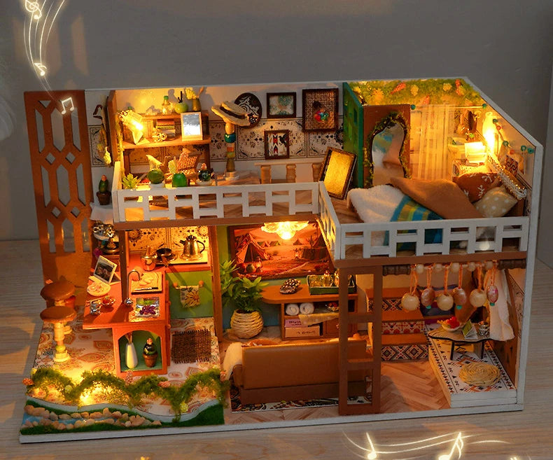 Wooden Bohemian Loft Miniature LED 3d wooden puzzle – view 18