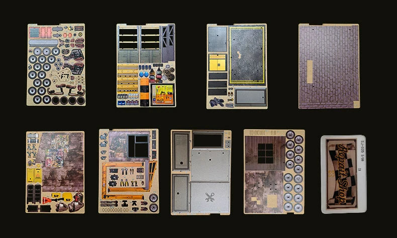 Motorcycle Repair Shop Wooden Miniature Model 3d wooden puzzle – view 23