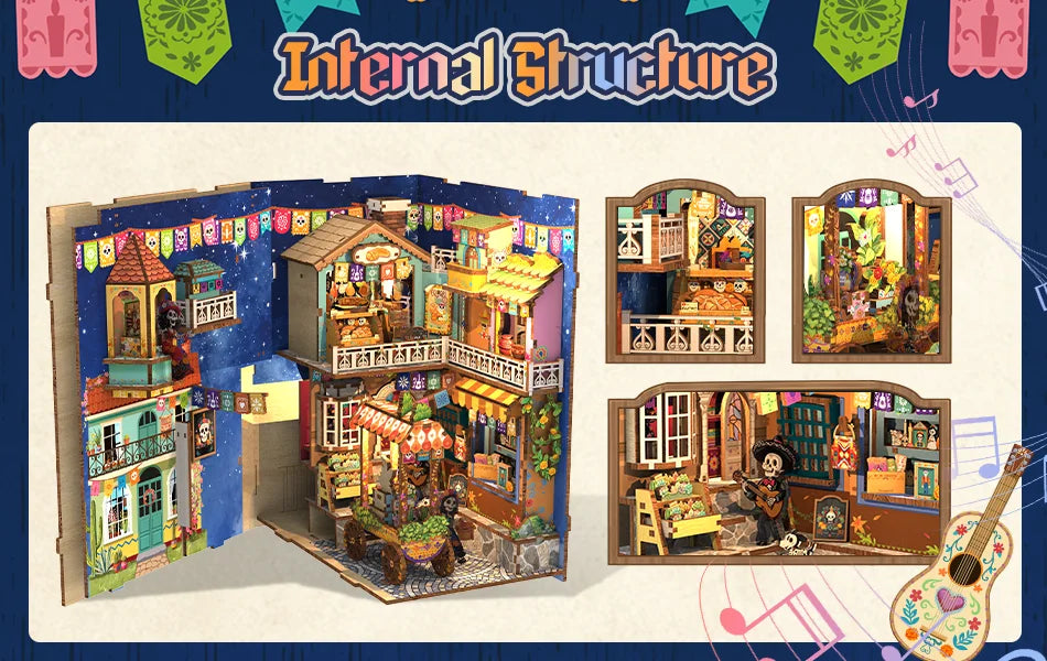 Laser Cut 3D Wooden book nook kit – view 16