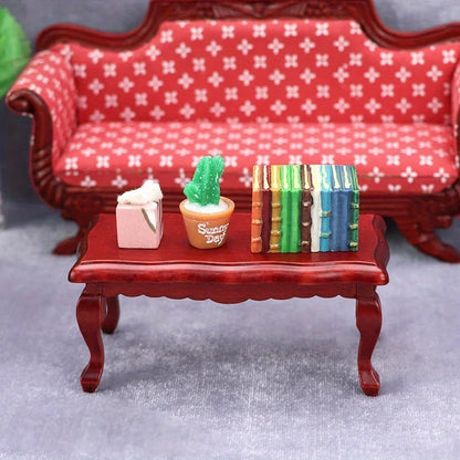 Miniature Coffee Table – 1:12 Scale Wooden Dollhouse Table