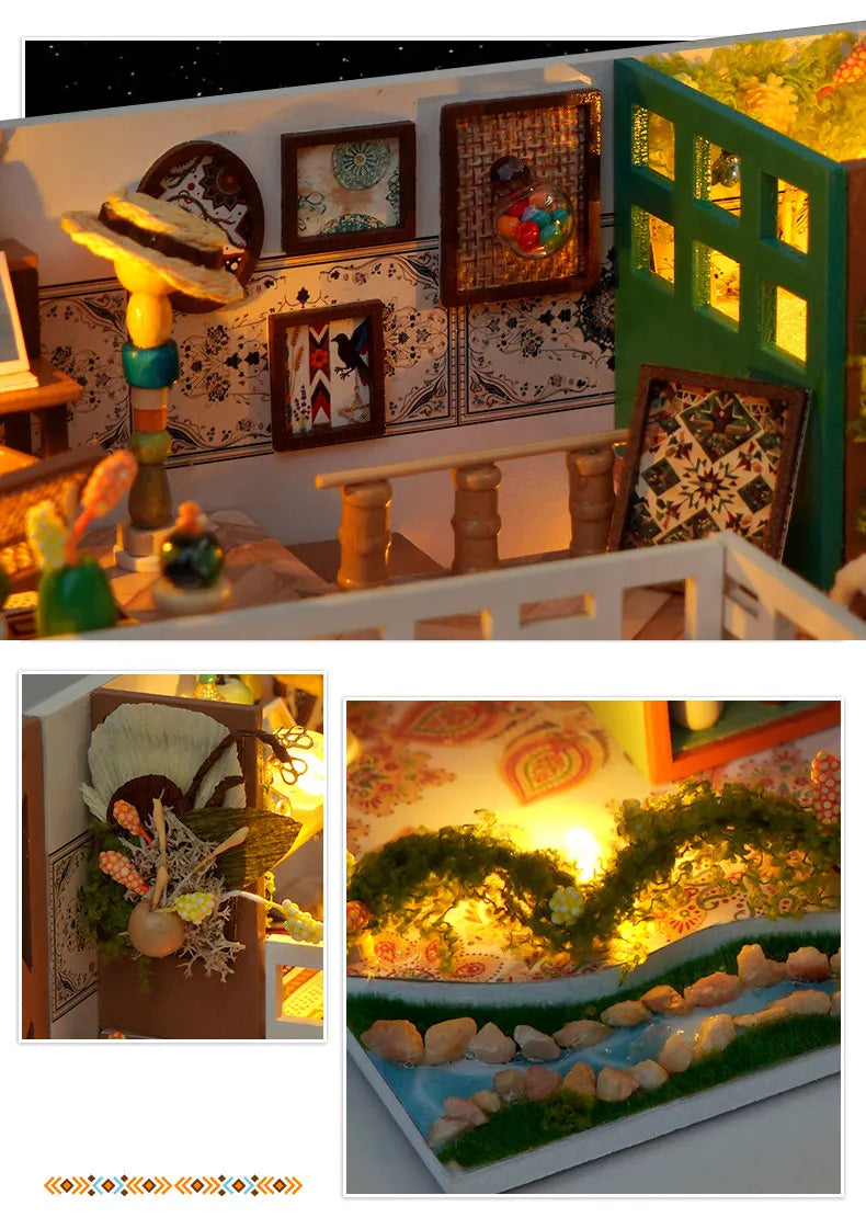 Wooden Bohemian Loft Miniature LED 3d wooden puzzle – view 17