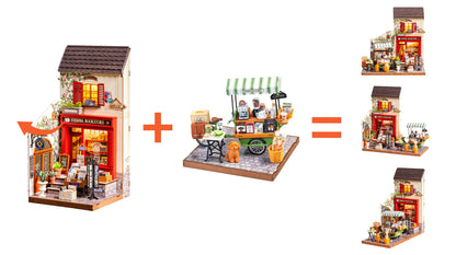 Vienna Bookstore Foldable 2 Story European miniature house kit – view 21