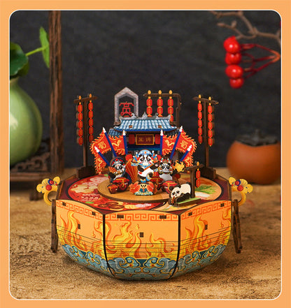 Chengdu Panda Music Box DIY Dollhouse Kit