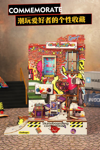Dynamic Skatepark Diorama - Action-packed 3D Wooden Bookend 3d wooden puzzle – view 15