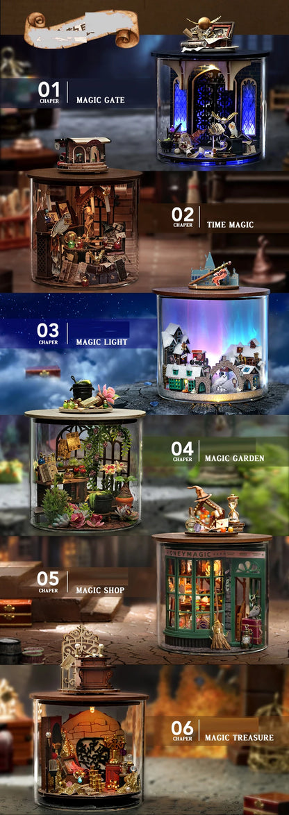 Cozy Bedroom Loft DIY Miniature House Kit - LED Lighting Feature