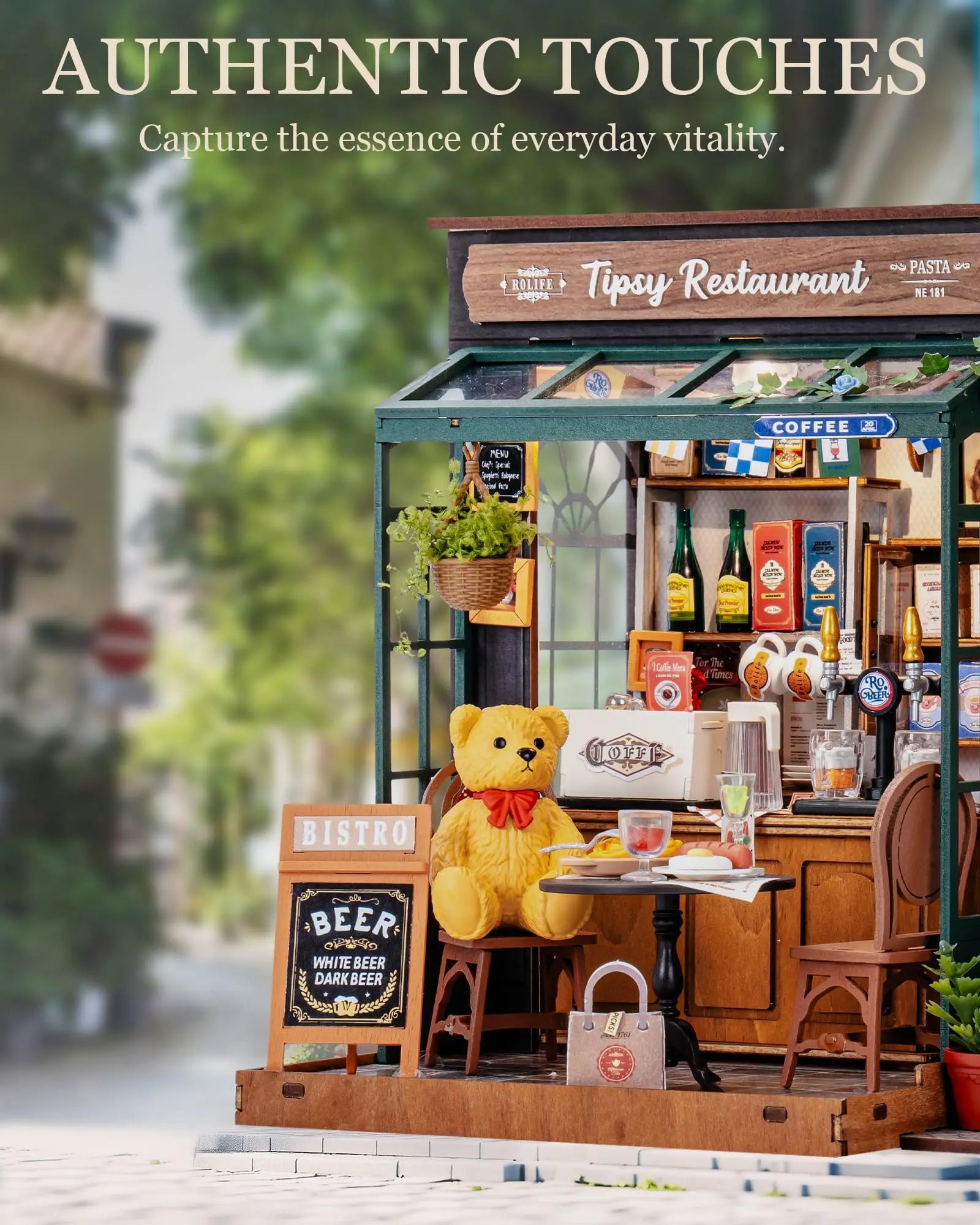 Tipsy Restaurant DIY Miniature House Kit - Detailed View
