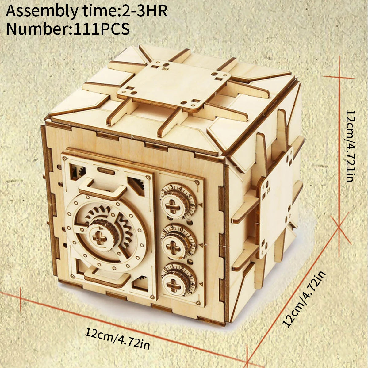 Locker Box 3d wooden puzzle – close-up details