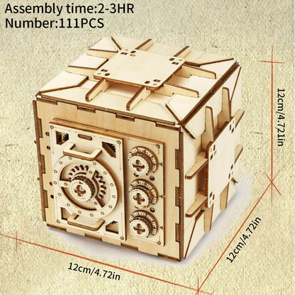 Locker Box 3d wooden puzzle – close-up details