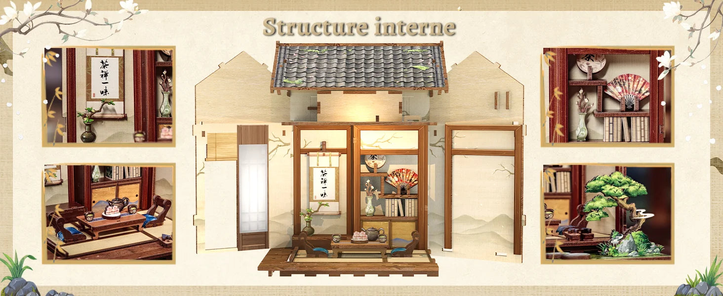 Wooden Model with book nook kit – display setup