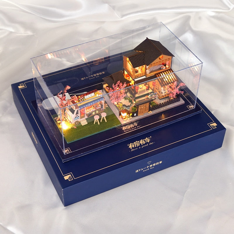 Japanese Greenhouse Garden House DIY Dollhouse Kit
