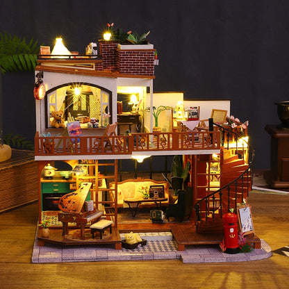 Double Vintage Villa DIY Dollhouse Kit