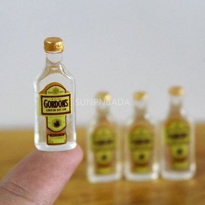 1/6 Scale Miniature Wine & Whisky Bottle Set for Dollhouse & BJD