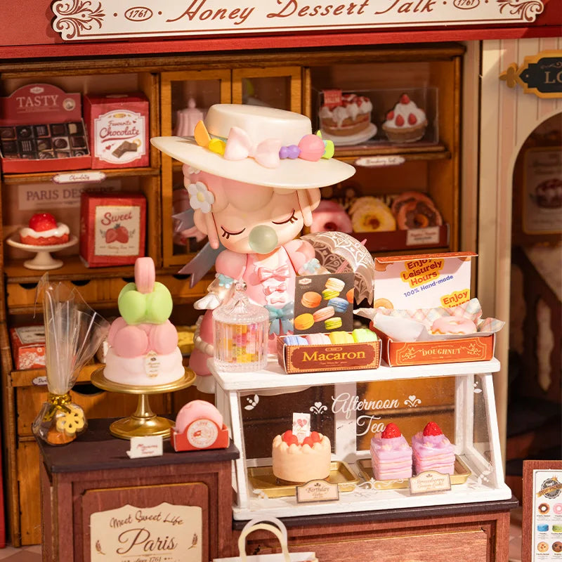 Honey Dessert Talk Miniature Wooden House 3d wooden puzzle – lifestyle shot