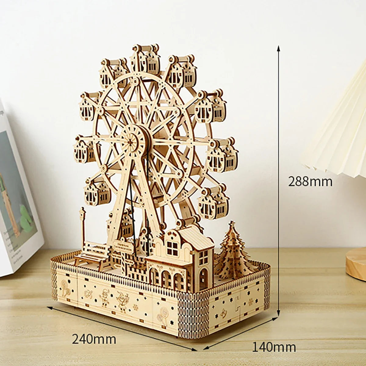 Ferris Wheel Hands Instrument 3d wooden puzzle – display setup