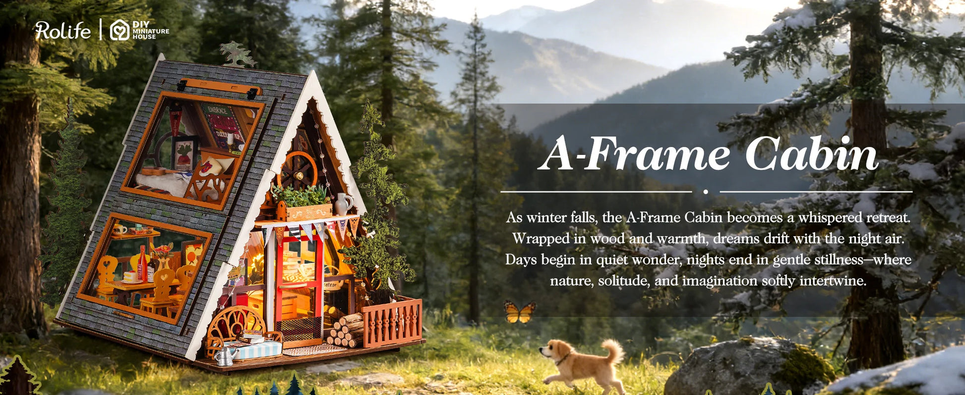 A-frame Cabin 3d wooden puzzle – detailed view