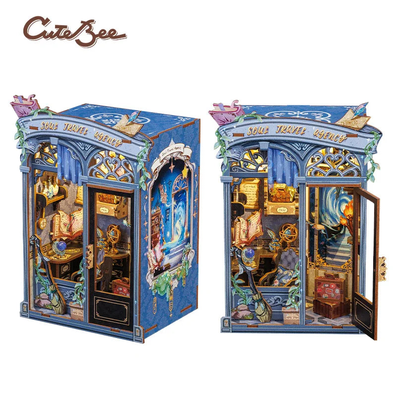 Wooden book nook kit – close-up details