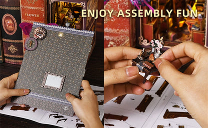 Butterfly Book nook kit Wooden 3D Puzzle DIY Dollhouse Bookshelf Building Model Kit Production High Quality Toys