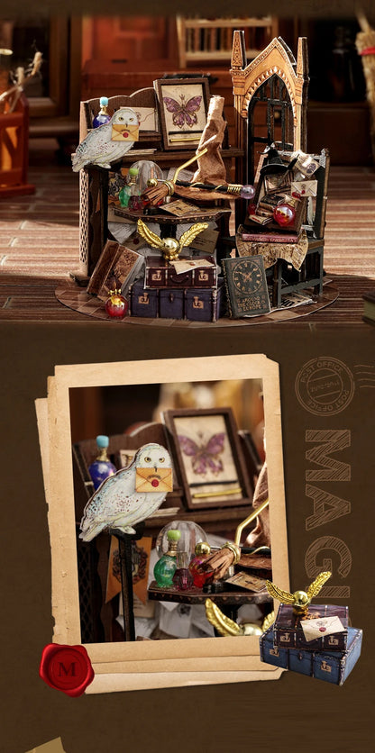 Cozy Bedroom Loft DIY Miniature House Kit - Finished Display