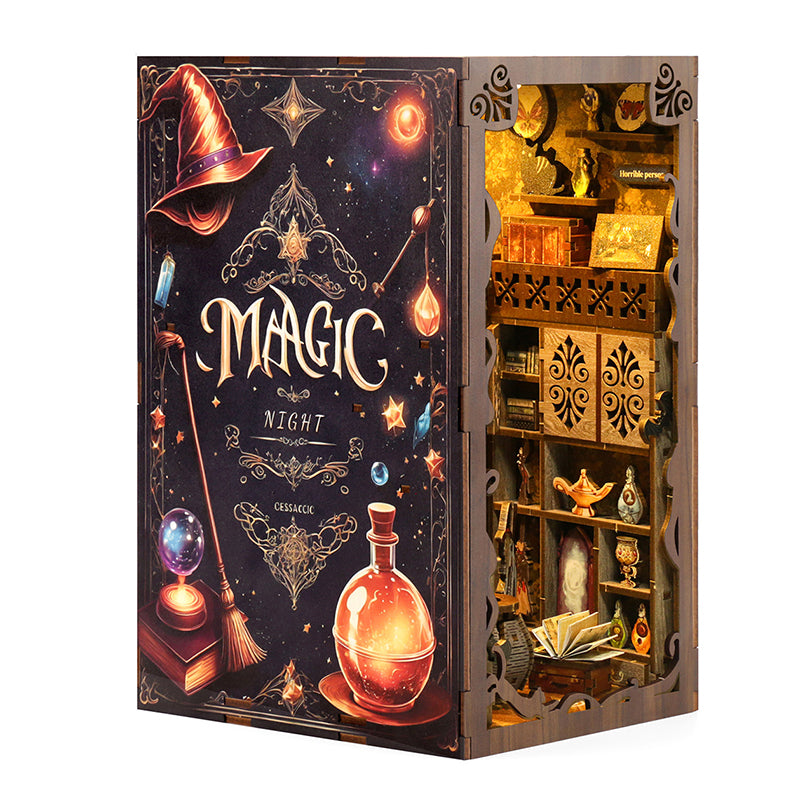 Magic Night DIY Book Nook Kit – Witchcraft-Inspired Bookshelf Decor