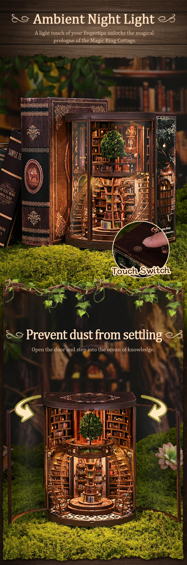 Wisdom Rings Archive DIY Book Nook Kit - Detailed View